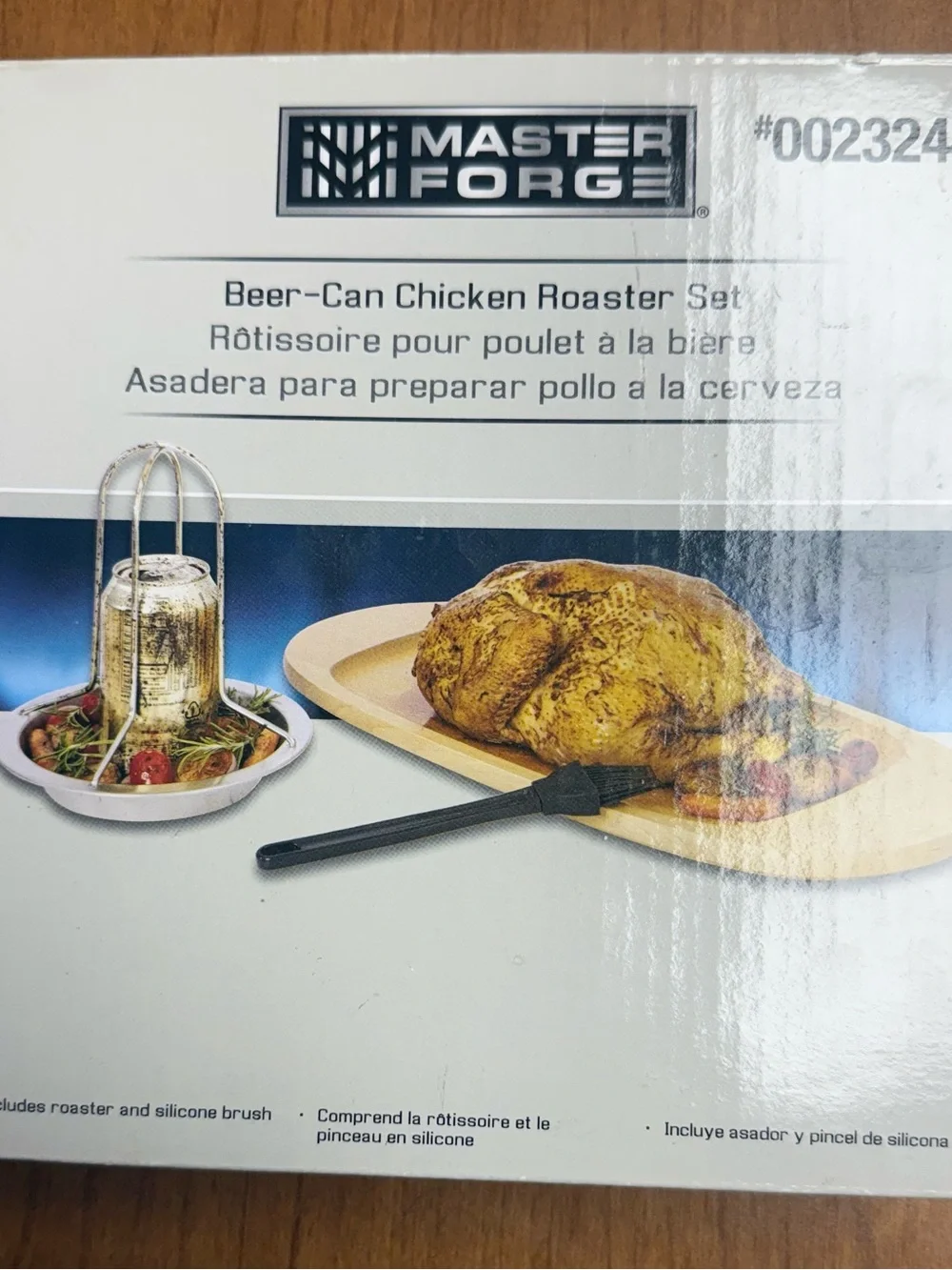 Master Forge Beer-Can Chicken Roaster Set - Stainless Steel - Picture 1 of 2
